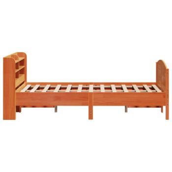 Massivholzbett ohne Matratze Wachsbraun 150x200 cm Kiefernholz