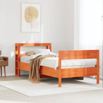 ARDEBO.de - Massivholzbett ohne Matratze Wachsbraun 90x190 cm Kiefernholz