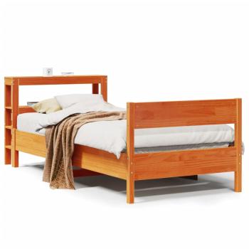 Massivholzbett ohne Matratze Wachsbraun 90x190 cm Kiefernholz