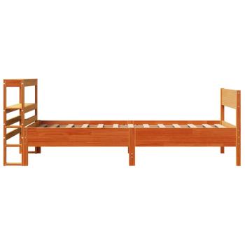 Massivholzbett ohne Matratze Wachsbraun 90x190 cm Kiefernholz