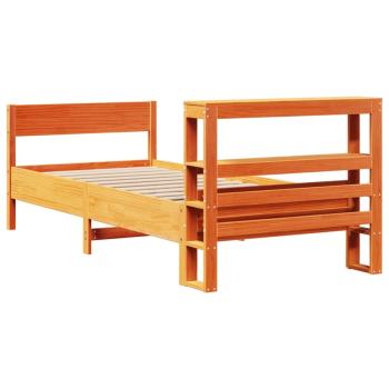 Massivholzbett ohne Matratze Wachsbraun 90x190 cm Kiefernholz