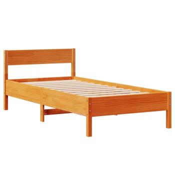 Massivholzbett ohne Matratze Wachsbraun 90x190 cm Kiefernholz