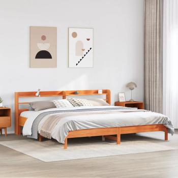 ARDEBO.de - Massivholzbett ohne Matratze Wachsbraun 180x200 Kiefernholz