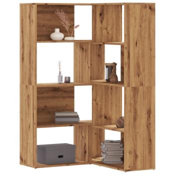 ARDEBO.de - Eck-Bücherregal 4 Etagen Artisan-Eiche 85x85x140 Holzwerkstoff