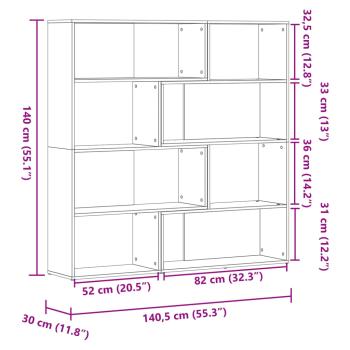 Eck-Bücherregal 4 Etagen Artisan-Eiche 85x85x140 Holzwerkstoff