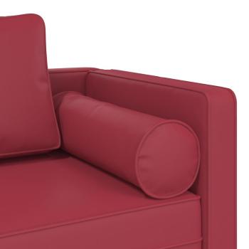 Chaiselongue mit Kissen Weinrot Kunstleder