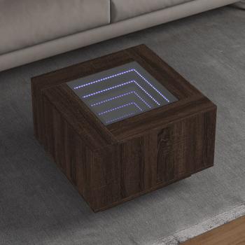 ARDEBO.de - LED-Couchtisch Braun Eichen-Optik 60x60x40 cm Holzwerkstoff