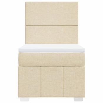 Boxspringbett mit Matratze Creme 100x200 cm Stoff