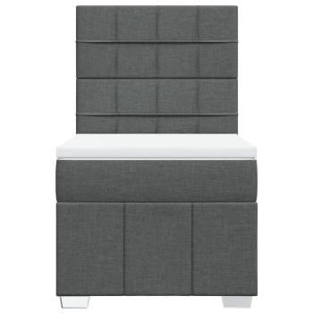 Boxspringbett mit Matratze Dunkelgrau 100x200 cm Stoff