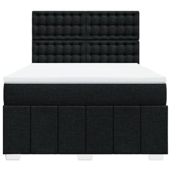 Boxspringbett mit Matratze Schwarz 140x190 cm Stoff