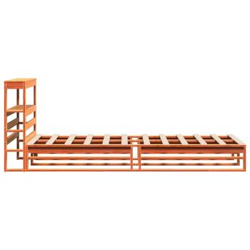 Massivholzbett ohne Matratze Wachsbraun 75x190 cm Kiefernholz