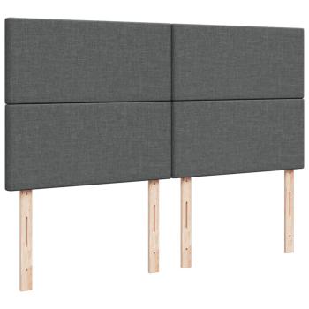 Boxspringbett mit Matratze Dunkelgrau 200x200 cm Stoff