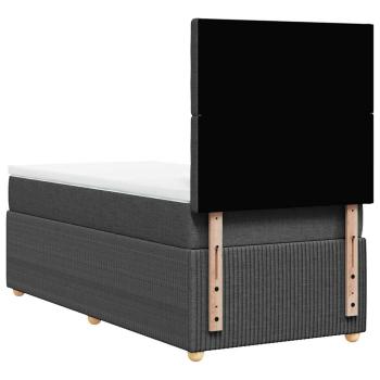 ARDEBO.de - Boxspringbett mit Matratze Dunkelgrau 100x200 cm Stoff