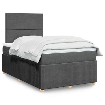 ARDEBO.de - Boxspringbett mit Matratze Dunkelgrau 120x190 cm Stoff