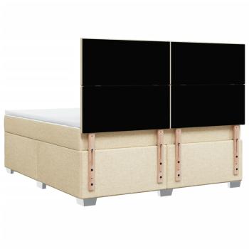 Boxspringbett mit Matratze Creme 180x200 cm Stoff