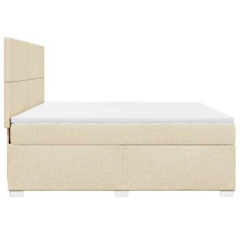 Boxspringbett mit Matratze Creme 180x200 cm Stoff