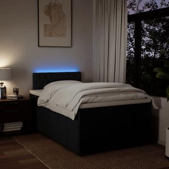 ARDEBO.de - Boxspringbett mit Matratze Schwarz 120x200 cm Stoff