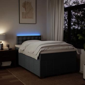 Boxspringbett mit Matratze Dunkelgrau 120x200 cm Stoff
