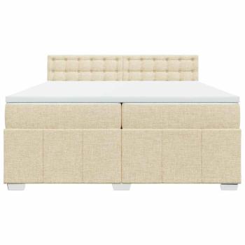 Boxspringbett mit Matratze Creme 200x200 cm Stoff
