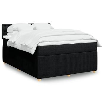 ARDEBO.de - Boxspringbett mit Matratze Schwarz 160x200 cm Stoff