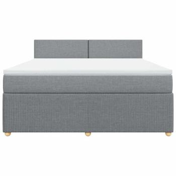 Boxspringbett mit Matratze Hellgrau 180x200 cm Stoff