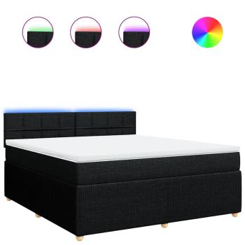 ARDEBO.de - Boxspringbett mit Matratze Schwarz 180x200 cm Stoff