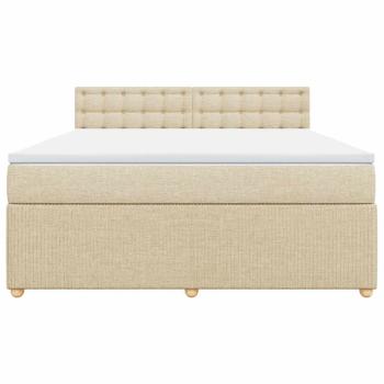 Boxspringbett mit Matratze Creme 180x200 cm Stoff