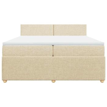 Boxspringbett mit Matratze Creme 200x200 cm Stoff