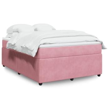 ARDEBO.de - Boxspringbett mit Matratze Rosa 140x190 cm Samt
