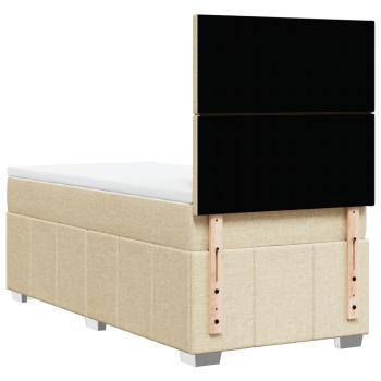 Boxspringbett mit Matratze Creme 90x190 cm Stoff
