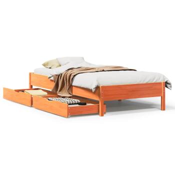 ARDEBO.de - Massivholzbett ohne Matratze Wachsbraun 75x190 cm Kiefernholz
