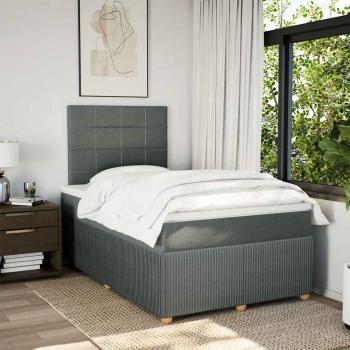 Boxspringbett mit Matratze Dunkelgrau 120x190 cm Stoff