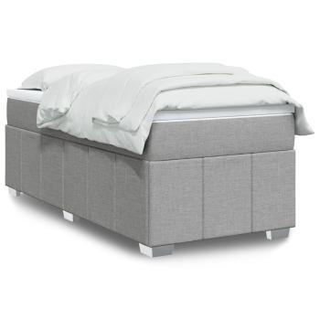 ARDEBO.de - Boxspringbett mit Matratze Hellgrau 90x190 cm Stoff
