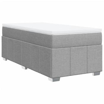 Boxspringbett mit Matratze Hellgrau 90x190 cm Stoff