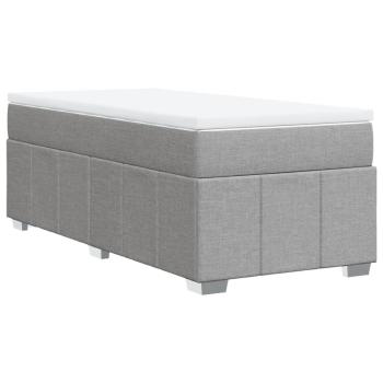 Boxspringbett mit Matratze Hellgrau 90x190 cm Stoff