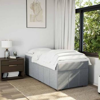 ARDEBO.de - Boxspringbett mit Matratze Hellgrau 100x200 cm Stoff