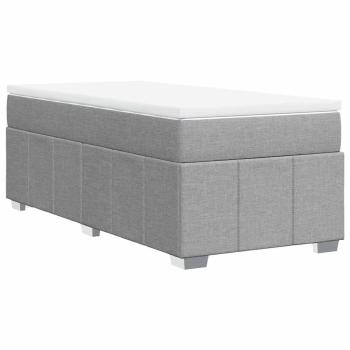 Boxspringbett mit Matratze Hellgrau 100x200 cm Stoff