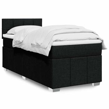 ARDEBO.de - Boxspringbett mit Matratze Schwarz 80x200 cm Stoff