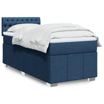 ARDEBO.de - Boxspringbett mit Matratze Blau 100x200 cm Stoff