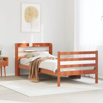 ARDEBO.de - Massivholzbett ohne Matratze Wachsbraun 100x200 Kiefernholz