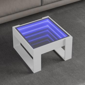ARDEBO.de - Couchtisch mit Infinity-LED Weiß 50x53x30 cm