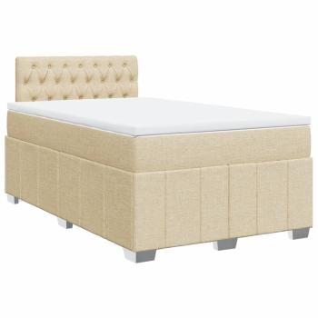 Boxspringbett mit Matratze Creme 120x190 cm Stoff