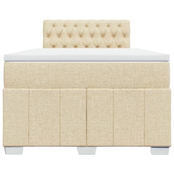 Boxspringbett mit Matratze Creme 120x190 cm Stoff