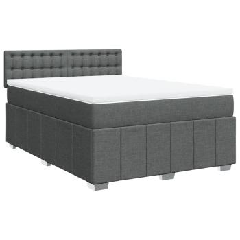 Boxspringbett mit Matratze Dunkelgrau 140x190 cm Stoff