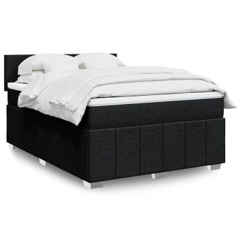 ARDEBO.de - Boxspringbett mit Matratze Schwarz 140x200 cm Stoff