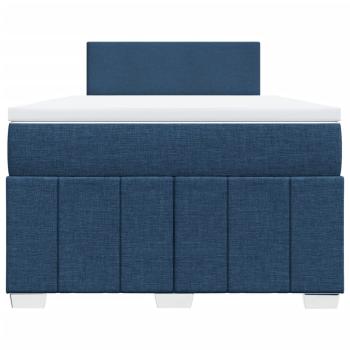 Boxspringbett mit Matratze Blau 120x190 cm Stoff