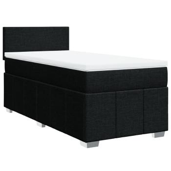 Boxspringbett mit Matratze Schwarz 100x200 cm Stoff