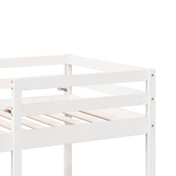 Hochbett mit Schreibtisch & Stühlen Weiß 90x190 cm Kiefernholz