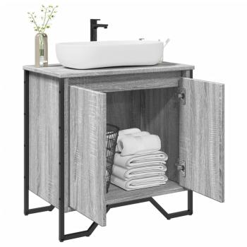 ARDEBO.de - Waschbeckenunterschrank Grau Sonoma 60x35x60 cm Holzwerkstoff
