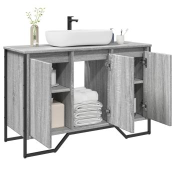 ARDEBO.de - Waschbeckenunterschrank Grau Sonoma 91x35x60 cm Holzwerkstoff